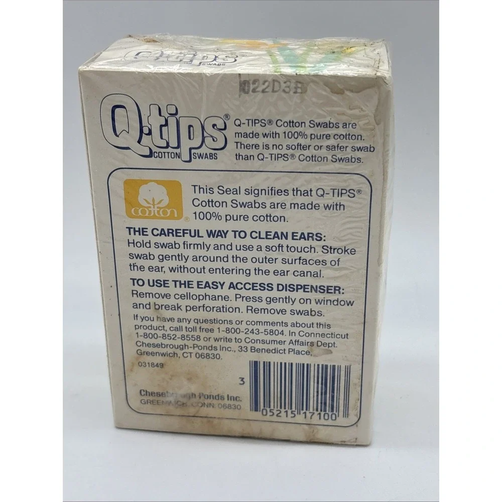 vintage Q-tips vanity pack floral box 90